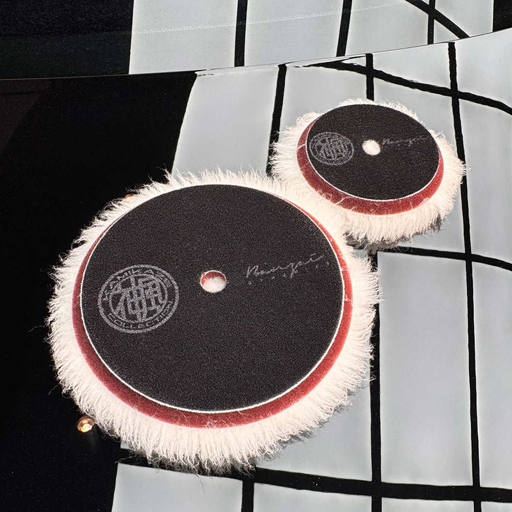 WHITE NATURAL WOOL BUFF PAD